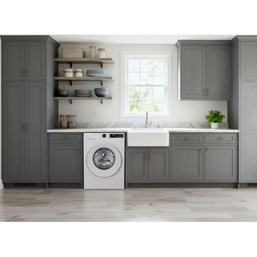 Candy Quick Pro GD 28S6-80 8kg Washing Machine with 1200 rpm - White - Washing machine in kitchen shot